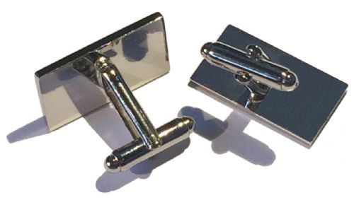 Boxed Set Rectangle Silver Cufflinks